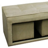 Beige Storage Bench and Ottoman Set