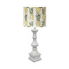 Distressed Whitewash Pineapple Shade Table Lamp