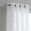 84 White Trellis Pattern Embroidered Window Curtain Panel