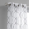 84 Silver Trellis Pattern Embroidered Window Curtain Panel