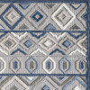 2 x 4 Gray Blue Aztec Pattern Indoor Outdoor Area Rug