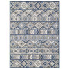 3 x 5 Gray Blue Aztec Pattern Indoor Outdoor Area Rug