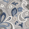 3 x 5 Blue Gray Jacobean Floral Indoor Outdoor Area Rug