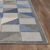 3 x 5 Blue Gray Triangle Indoor Outdoor Area Rug