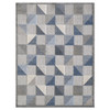 8 x 10 Blue Gray Triangle Indoor Outdoor Area Rug