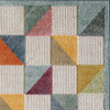 7 x 9 Orange Gray Triangle Indoor Outdoor Area Rug