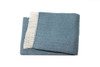 Aqua Blue and White Dreamy Soft Herringbone Throw Blanket