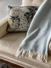 Sky Blue and White Dreamy Soft Herringbone Throw Blanket