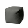 17" Cool Dark Gray Solid Color Indoor Outdoor Pouf Ottoman