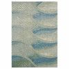 5 x 8 Blue Beige Abstract Waves Modern Area Rug