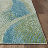 10 x 13 Blue Beige Abstract Waves Modern Area Rug