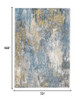 6 x 9 Blue Gold Abstract Painting Modern Area Rug