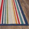 2 x 4 Navy Colorful Striped Indoor Outdoor Area Rug