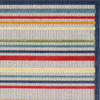 7 x 9 Navy Colorful Striped Indoor Outdoor Area Rug