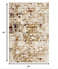 2 x 8 Brown Beige Abstract Tiles Distressed Runner Rug