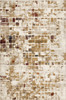 3 x 5 Brown Beige Abstract Tiles Distressed Area Rug