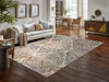 8 x 11 Ivory Brown Decorative Diamond Area Rug