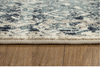 2 x 8 Beige Blue Distressed Diamonds Runner Rug