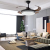 Stylish Black Chandelier With Retractable Blades