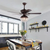 Antiqued Brown and Faux Crystal Chandelier Ceiling Fan