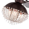 Antiqued Brown and Faux Crystal Chandelier Ceiling Fan