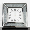 Diamond and Silver Mirrored Square Wall Clock