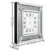 Diamond and Silver Mirrored Square Wall Clock