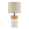 White Ceramic Table Lamp Two-tone Cylinder Base (Nicolo - White - Table Lamp)