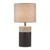 Black Ceramic Table Lamp Two-tone Cylindar Base (Nicolo - Black - Table Lamp)