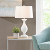 Glossy White Resin Base Resin Table Lamp (Blythe - White - Table Lamp)