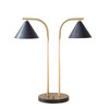  Black Table Lamp With Two Lights Gold Mental Finish (022164122879)