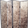 1 x 84 x 84 Bronze Wood & Fabric  Screen