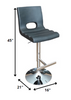 45' Black Leatherette and Steel Bar Stool