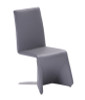 Set of Two Gray Contemporary Faux Leather Dining Chairs