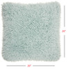 Fluffy Celadon Blue Shag Accent Throw Pillow