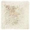 Plush Beige Shag Accent Throw Pillow