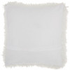 Plush White Shag Accent Throw Pillow