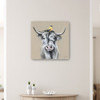 40" Cute Highland Cow Canvas Wall Art