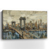 36" Vintage Inspired NYC city skyline Canvas Wall Art