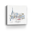 30" French Café with Red and Blue Accents Canvas Wall Art