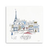 40" French Café with Red and Blue Accents Canvas Wall Art