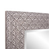 Gray Embossed Faux Wood Rectangular Mirror