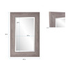 Warm Gray Faux Wood Beveled Rectangular Mirror