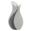 Modern Organic Two Tone Gray Speckle Tall Ceramic Vase