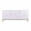 White and Gold Moroccan Dynasty Three Door Accent Cabinet