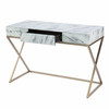 Faux Marble Writing Desk with Storage