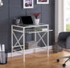 White Metal and Glass Compact Desk