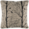 Black and Natural Artisanal Birds Down Throw Pillow