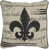 Tan Black Fleur De Lis Down Filled Throw Pillow