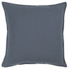 Slate Blue Solid Color Flange Edge Throw Pillow